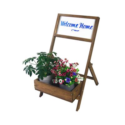 China Easy to Use Flower Shelf Low Price Yard Shelf Wooden Flower Pot for sale