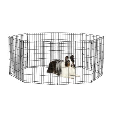 China Large Breathable 8 Panel Pen Black Yarn Puppy Playpen Dog Fence Tent Outdoor Pet Facilities for sale