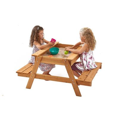 China Modern Wooden Water And Sand Table Activity Tables With Sand And Water Liners Sand Pit Garden Furniture For Kids Sensory Play Outdoor for sale