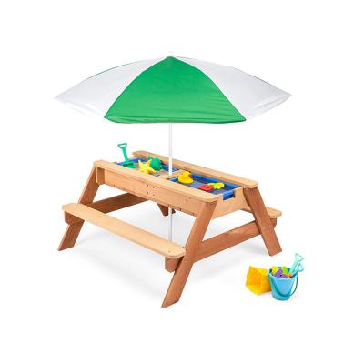 China Modern Popular Easy To Use Wooden Picnic Table Sand And Water Table For Kids for sale