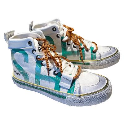 China CUSHIONING 2021 new autumn retro distressed dirty high-top canvas shoes for sale