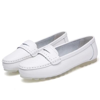 China Breathable white flat shoe female loafers relieve transparent jelly walking wholesale caring flat shoes for sale