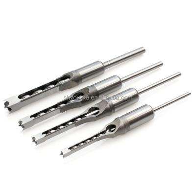 China High Speed ​​Steel Most Useful Four-Piece Set Wood Slotting Machine Square Hole Drill Bits Chisel Tips Set 6.4, 8 9.5, 12.7mm for sale