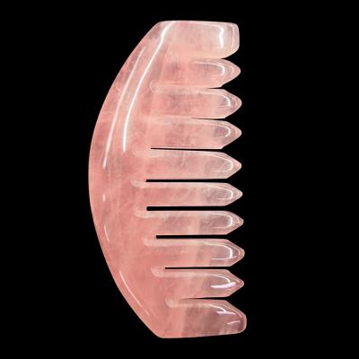 China China Rose Quartz Crystal Gemstone Massage Head Comb For Healing for sale