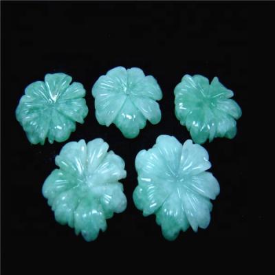 China China Green Aventurine Jade Carving Flower Shape For Pendant Jewelry Accessory for sale