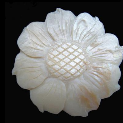 China China White Jade Gemstone Hand Carved Sun Flower Shape For Pendant Jewelry Accessory for sale