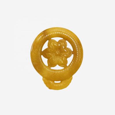 China China Natural Yellow Jade Flower Handmade Shape For Pendant Jewelry for sale