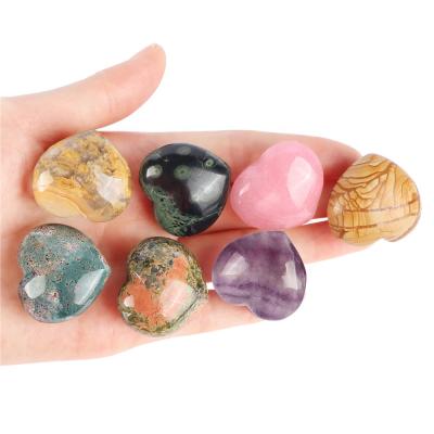 China China Multi Color Gemstone Heart Shape Carvings Stone For Accessory Or Gift for sale