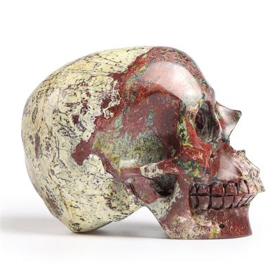 China China Africa Red Turquoise Gemstone Skull Shape For Halloween Decoration Reiki Statue for sale