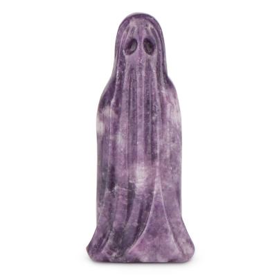 China China Purple Mica Stone Robe Ghost Statue Figurine Hand-carved Gemstone Reiki Healing Halloween Decoration for sale