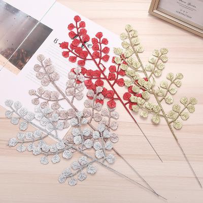 China Artificial Christmas Flowers Logo Home Diy Xmas Gifts Christams Home Decoration Glitter Ornament Merry Christmas Tree Custom Decor for sale