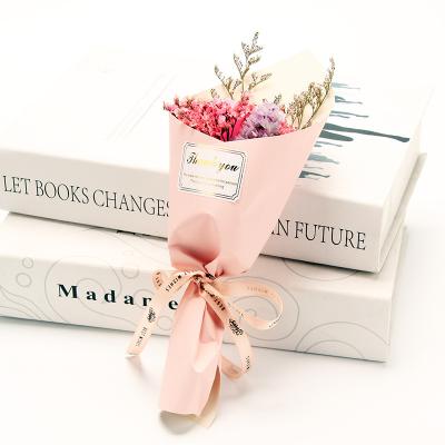 China Green Simulation Rose Dried Flower Box Wedding Decoration Bouquet Rose Bouquet Soap Flower Gift Environmental Protection Artificial Flower for sale