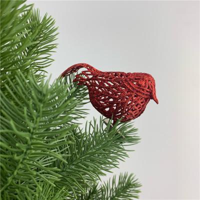 China Christams Home Decoration 11cm Bird Shape Flower Christmas Wreath Accessories Decorations Christmas Tree Pendant for sale