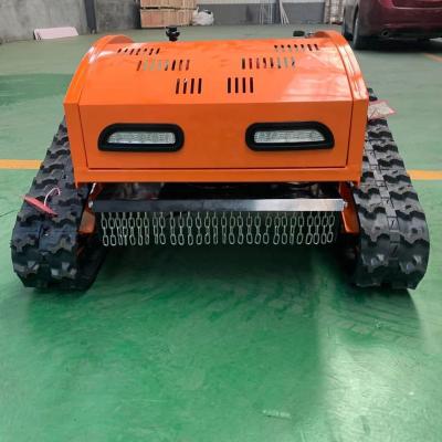 China 2-Stroke Heng Xuan crawler mini crawler oil-electric hybrid weeding tools remote control type mower pasture garden mower good helper household for sale