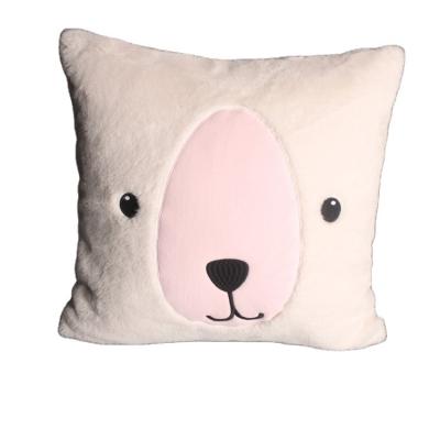 China Creature Rabbit Applique Embroidery Decorative Custom Animal Kids Pillow Decorative Pillow Shape for sale