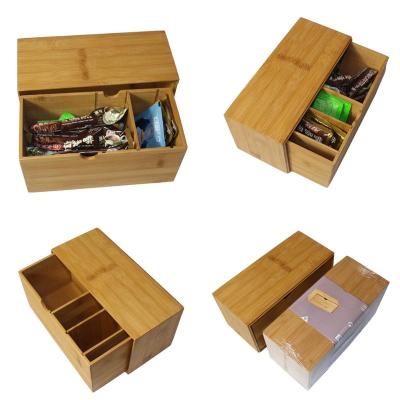 China Viable New Arrival Coffee Capsule Organizer Display Box Bamboo Modern Bamboo Tea Bag Storage Box for sale