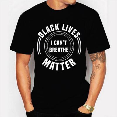 China Breathable Black Lives Matter I Can't Breathe Letter Print Men's T Shirt Summer Hot Sale T Shirt for sale