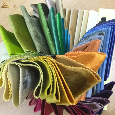 China Tear-resistant luxury plain cut woven velvet fabric for sofa and curtain and upholstery with polyester and viscose for sale