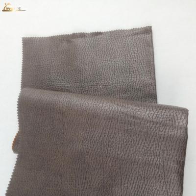 China Anti Static Recycle Polyester Embossed Faux Suede Leather Fabric For Furniture for sale