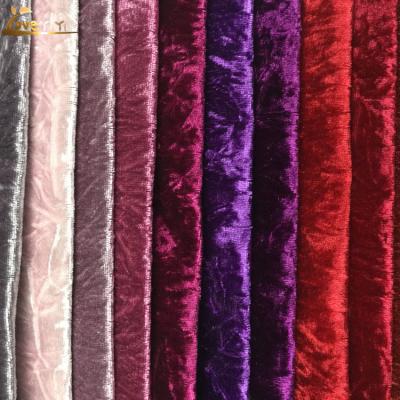 China Antistatic 100% Polyester Velvet Upholstery Wrinkled Yarn Knitted Velvet Sofa Fabric for sale