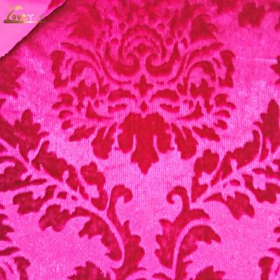 China Tear-Resistant Shinny Big Flower Emboss Knitting Velvet For Curtain Cushion Furniture Fabric for sale