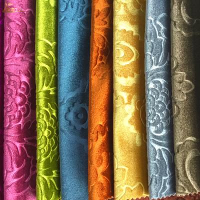 China China Tear-Resistant Knitting 100% Glossy Polyester Customized Design To Emboss Velvet Fabric For Upholstery for sale