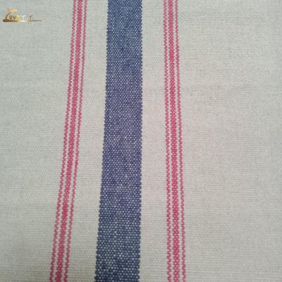 China Sustainable Home Textile Upholstery Material And Simple Style Stripe 100%Hemp Fabric for sale