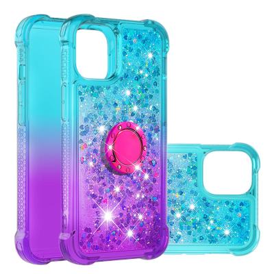 China Shockproof TPU Quicksand Kickstand Phone Case for iphone 12 for sale