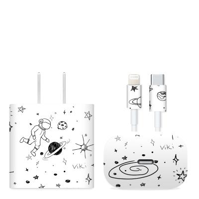 China Custom Type C 18W 20W Charger Cute Cartoon Skin Vinyl Sticker Pattern For Apple for sale