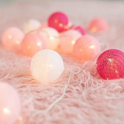 China Factory Sale Custom Various Outdoor Colorful LED String Light Decoration LED Cotton Ball String Lights for sale