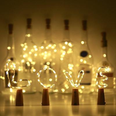 China Colorful LED String 2021 Low Temperature Four Colors Light Plastic Cork Led Copper Wire String Light for sale