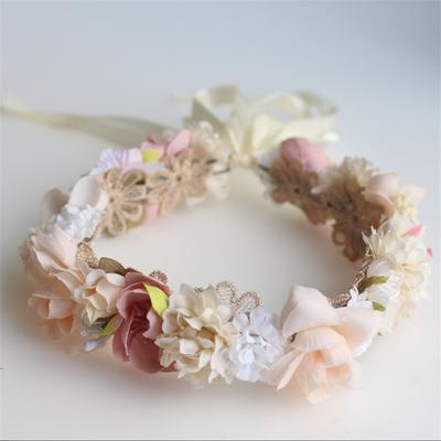 China Simulation Flower Headband Accessories Acrylic Headwear Kids Bridesmaid Wedding Garland Vacation Beach Headband for sale