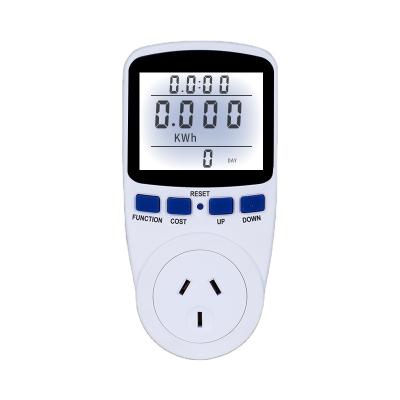 China Residential/Multi-Purpose Backlight Display Watt Monitoring AU Plug Wattmeter Electricity Analyzer Monitor Electric Power Meters for sale