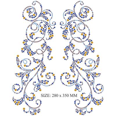 China Flatback 2018 new designs flower hotfix rhinestone pattern for sale