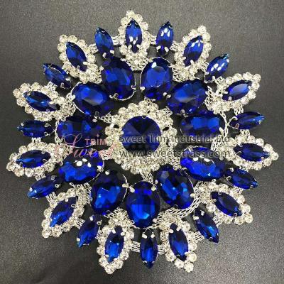 China new design 3D fashion cobalt rhinestone luxury shoes flower shoes accessories shoes buckle for sale