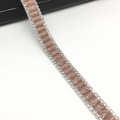 China Wavy Flatback Custom 1.5cm Strap And Chain Crystal Stone Hot Fix Rhinestone Trim for sale