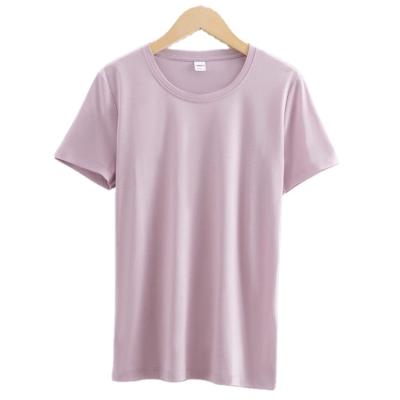 China 100% Cotton Anti-pilling Soild Women's T-shirt White Bulk Lady T Shirt Wholesale Plain Color for sale