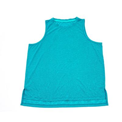 China Anti-pilling Ladies Yoga Vest T-Shirts 100% Cotton Low Cut Loose Fit Gym Wear Sleeveless Custom Workout Tank Top For Women Simply for sale