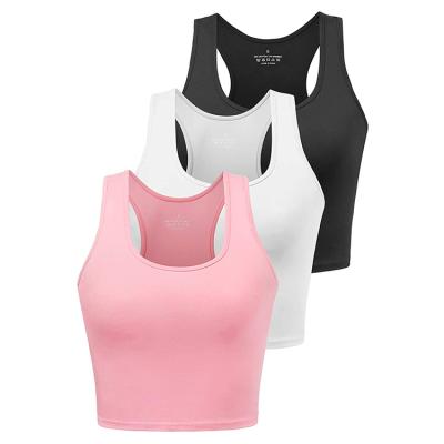 China China Supplier Breathable Crop Base Vest Tops Racerback Crop Sport Sleeveless Top For Women for sale