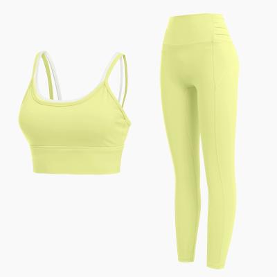 China New Design Private Label Breathable Compression Fitness Women Workout Yoga Set Colorful Suit for sale