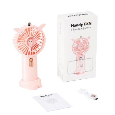 China Hotel Cartoon Rechargeable Mini Fan Portable Handheld Fans USB Desk Fan Travel Hand Floor Standing Outdoor Cooling Fan 20223D for sale