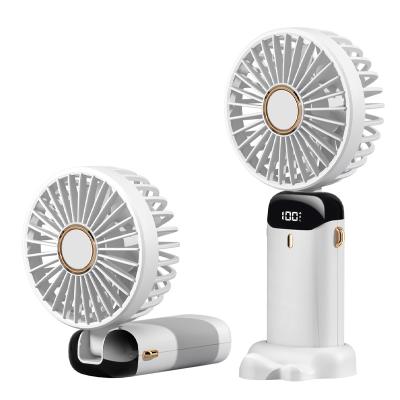 China Air Conditioning Fan Factory Price USB Rechargeable Portable Mini Handheld Fan With Digital Display for sale