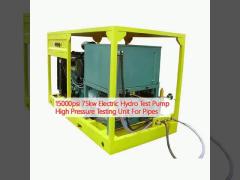 15000psi 75kw Electric Hydro Test Pump High Pressure Testing Unit For Pipes