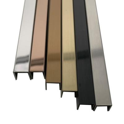 China Nice Quality Modern Stainless Steel Strip Conner Trim Metal Tile Edge Profile Trim for sale