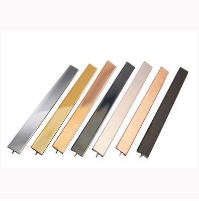 China Modern new type stainless steel ceramic flat tile trim 304 T form stainless steel tile trim for sale