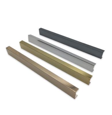 China Modern 2.44/3.05/4m Per Piece Backing Glass Profile Tile Strip Trim Stainless Steel Flat Joint Panels for sale