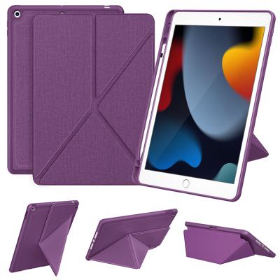 China Multiple Viewing Angles/With Stylus Pen Slot/Fabric Pattern PU Leather Ipad Case Drop Protection For iPad 10.2 7th/8th/9th Gen 2019/2020/2021 for sale