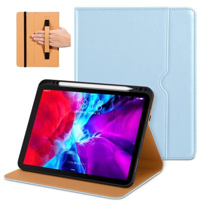 China Multiple Viewing Angles/Auto Wake Sleep/Top Strong Magnetic Attraction iPad 12.9 Case Good Quality Built-in Hand Strap For iPad Pro 12.9 Inch 5th Generation for sale