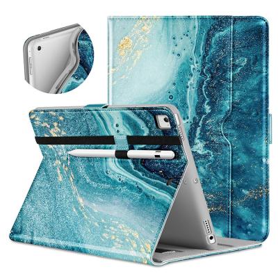 China Multiple Viewing Angles / With Stylus Pen Slot / With Elastic Leather Hand Strap PU + TPU 5th Inch 9.7 / 2018/2017 6th Generation Case With Apple Pencil Holder , stand cover case for iPad for sale