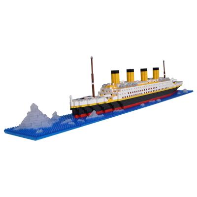 China Toy Gift Assembled Building Blocks Plastic Blocks Of 2021 Children's Titanic Birthday Ship Model Building Toy for sale